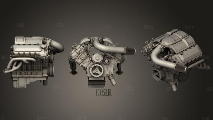 Двигатель V8 3d stl модель для ЧПУ